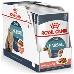 Влажный корм для кошек Royal Canin для вывода шерсти, профилактика избыточного веса 12 шт. х 85 г (кусочки в соусе)