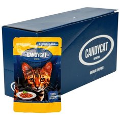 Влажный корм для кошек CandyCat с курицей 24 шт. х 85 г (кусочки в желе)