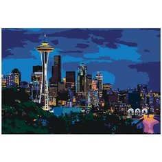 Ночь в Сиэтле Раскраска картина по номерам на холсте Z3733 40х60
