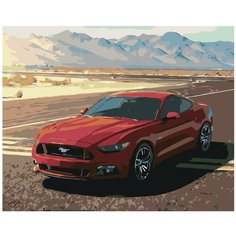 Красный мустанг Раскраска картина по номерам на холсте KTMK-38514 40х50