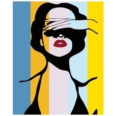 Красавица поп-арт Раскраска картина по номерам на холсте PA17 40х50