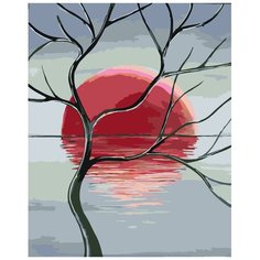 Багряный закат Раскраска картина по номерам на холсте RA212 40х50