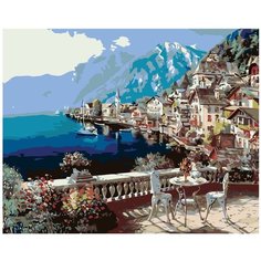 Терраса у моря Раскраска картина по номерам на холсте KTMK-29155 40х50