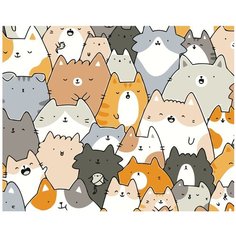 Сосчитай котиков Раскраска по номерам на холсте Живопись по номерам Z-AB14 40х50