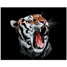 Грозный рык Раскраска по номерам на холсте Живопись по номерам A424 40х50
