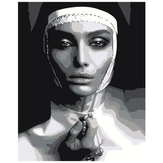 Девушка монашка Раскраска картина по номерам на холсте Z-AB494 40х50