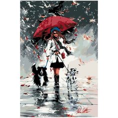 Стильная девушка Раскраска по номерам на холсте Живопись по номерам RO82 40х60