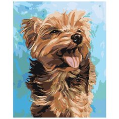 Радостная собачка Раскраска картина по номерам на холсте A472 40х50