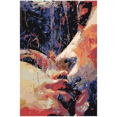 Поцелуй под дождем. Абстракция Раскраска картина по номерам на холсте RO153 40х60