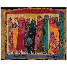 Кошачий орнамент Раскраска картина по номерам на холсте KTMK-72420 40х50