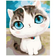 Трогательный котик Раскраска по номерам на холсте Живопись по номерам KTMK-3936011 40х50