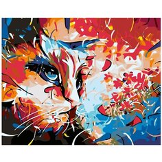 Осенний кот Раскраска картина по номерам на холсте A187 40х50