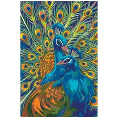 Пара павлинов Раскраска по номерам на холсте Живопись по номерам A284 40х60