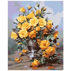 Медовые розы Раскраска по номерам на холсте Живопись по номерам KTMK-64399 40х50