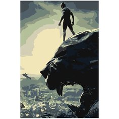 Чёрная Пантера Раскраска картина по номерам на холсте Z-AB350 40х60