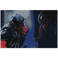 Дэдпул против Венома Раскраска картина по номерам на холсте Z-AB354 40х60