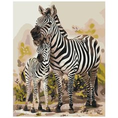 Две зебры Раскраска по номерам на холсте Живопись по номерам Z-AB46 40х50