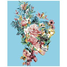 Цветочный череп Раскраска картина по номерам на холсте Z-AB315 40х50