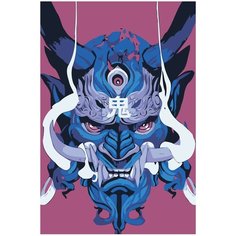 Японская маска демона Раскраска картина по номерам на холсте Z-AB654 40х60