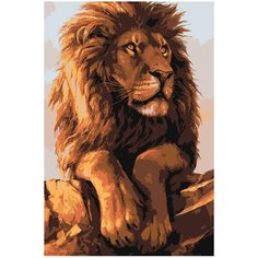 Задумчивый лев Раскраска картина по номерам на холсте Z-AB199 40х60