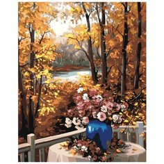 На веранде осенью Раскраска по номерам на холсте Живопись по номерам Z-AB32 40х50