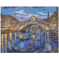 Ночь на Гранд-канале Раскраска по номерам на холсте Живопись по номерам RF03 40х50