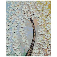 Цветущее дерево Раскраска по номерам на холсте Живопись по номерам KTMK-775265 40х50