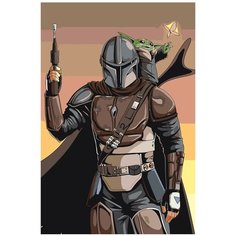 Мандалорец Раскраска картина по номерам на холсте CH09 40х60