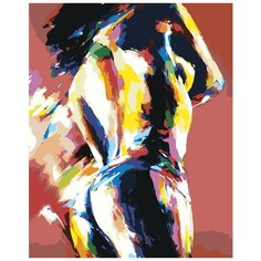 Радужная фигура девушки Раскраска картина по номерам на холсте RO201 40х50