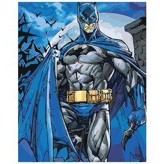 Бэтмен в синем плаще Раскраска картина по номерам на холсте RA348 40х50
