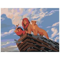 Король Лев на скале Раскраска картина по номерам на холсте AIPZ-veret-15 30х40