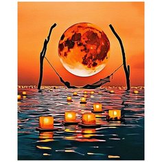 Лунная дорожка. Отдых при свечах Раскраска картина по номерам на холсте AAAA-RS019 40х50