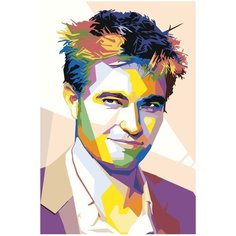 Красочный Роберт Паттинсон Поп-арт Раскраска картина по номерам на холсте PA227 40х60