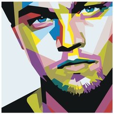 Красочный Леонардо ДиКаприо Поп-арт Раскраска картина по номерам на холсте PA220 40х40
