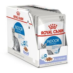 Влажный корм для стерилизованных кошек Royal Canin для живущих в помещении 12 шт. х 85 г (кусочки в желе)