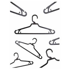 Вешалка-плечики для одежды PlastOn пластиковая, черная, набор 15 штук