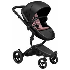 Коляска 2в1 Mima Xari Black на чёрном шасси с матрасиками Pixel Pink