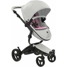 Коляска 2в1 Mima Xari Snow White на чёрном шасси с матрасиками Pixel Pink
