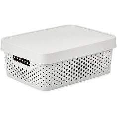 Коробка INFINITY перфорированная с крышкой 11л серая Curver