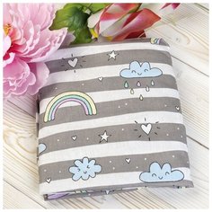 Amarobaby Простыня на резинке Радуга 125 х 75 х 12 см серый/белый