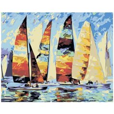 Парусники Раскраска по номерам на холсте Живопись по номерам LA26 40х50