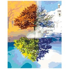 Четыре сезона Раскраска картина по номерам на холсте KTMK-51574 40х50