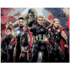 Защитники Раскраска по номерам на холсте Живопись по номерам KTMK-68814 40х50