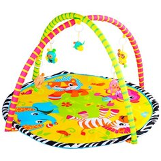 Развивающий детский коврик, две съемные дуги с погремушками, цвет желтый Компания Друзей