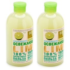 НАБОР Organic Shop Фрукты Шампунь для волос Освежающий лайм 500 мл, 2 шт