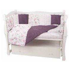 Amarobaby Бортик в кроватку Амели вишня/белый