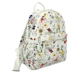 Рюкзак OrsOro, искусственная кожа, цветы на белом