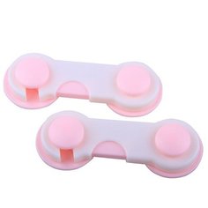 Набор:Блокиратор-защита для ящиков,детский,2 шт, цвет розовый, белый Fidget Go