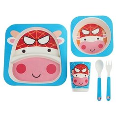 J012-44 Детский набор посуды из бамбука "Спайдер-му" Taizhou Yipin Arts & Crafts