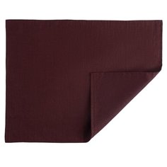 Салфетка под приборы из умягченного льна с декоративной обработкой бордового цвета Essential, 35х45 Tkano